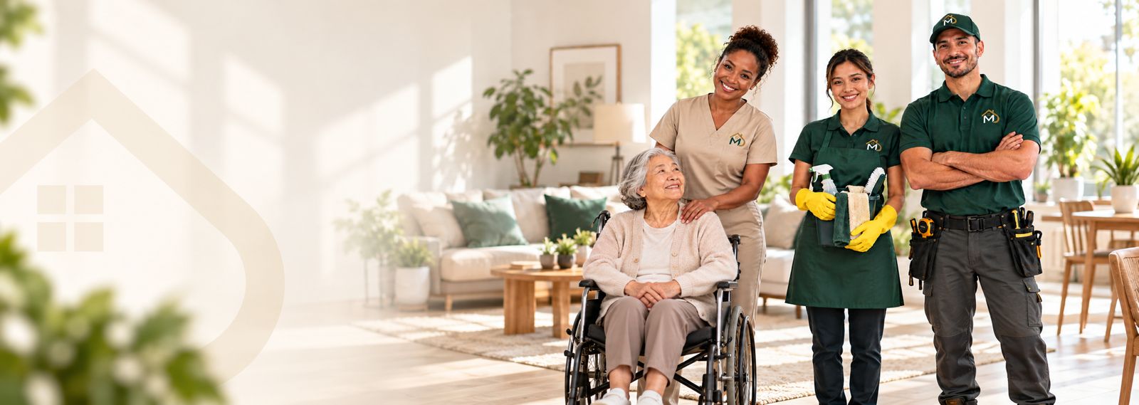 MayorDomo service professionals supporting a client at home